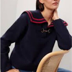 Sandro Williams Navy Sweater with horsebit equestrian